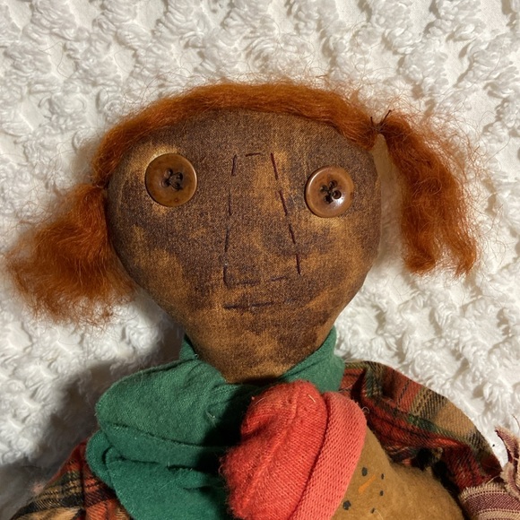 Christmas Annie by Mark Handmade Primitive Folk Art Raggedy Ann - Picture 2 of 8